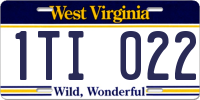 WV license plate 1TI022
