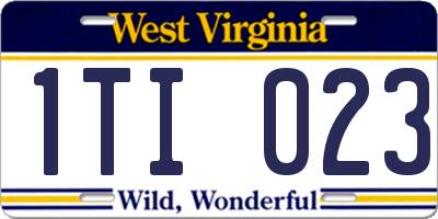WV license plate 1TI023