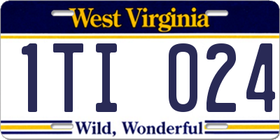 WV license plate 1TI024