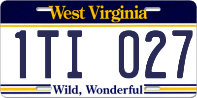 WV license plate 1TI027