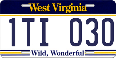 WV license plate 1TI030