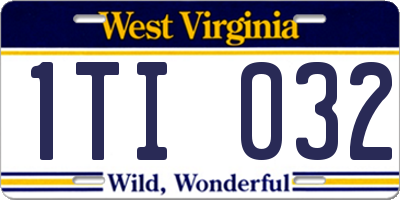WV license plate 1TI032
