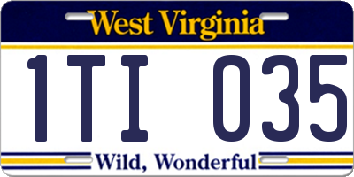 WV license plate 1TI035