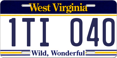 WV license plate 1TI040