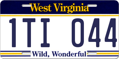WV license plate 1TI044