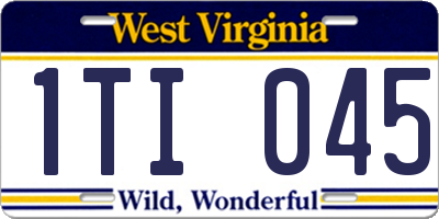 WV license plate 1TI045