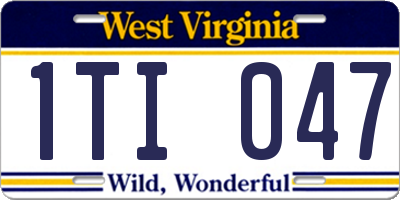 WV license plate 1TI047