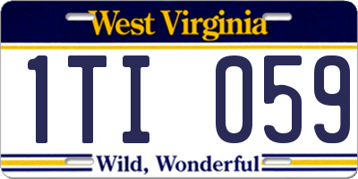 WV license plate 1TI059