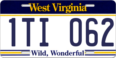 WV license plate 1TI062