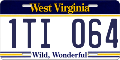 WV license plate 1TI064