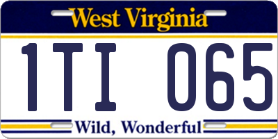 WV license plate 1TI065