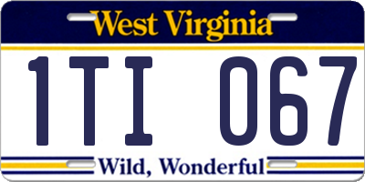 WV license plate 1TI067