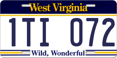 WV license plate 1TI072