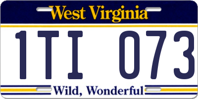 WV license plate 1TI073