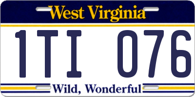 WV license plate 1TI076