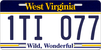 WV license plate 1TI077