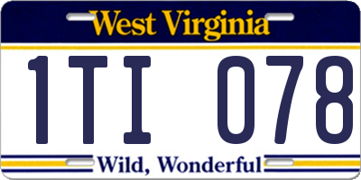 WV license plate 1TI078