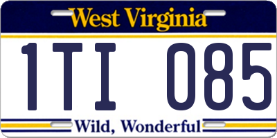 WV license plate 1TI085