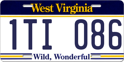 WV license plate 1TI086