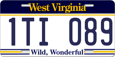 WV license plate 1TI089