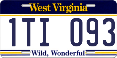 WV license plate 1TI093