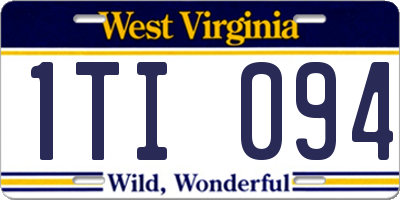 WV license plate 1TI094