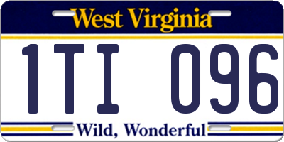 WV license plate 1TI096