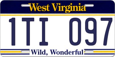 WV license plate 1TI097