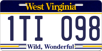 WV license plate 1TI098