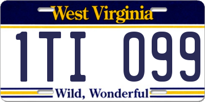 WV license plate 1TI099