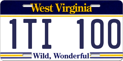 WV license plate 1TI100