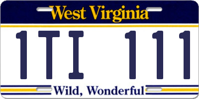 WV license plate 1TI111