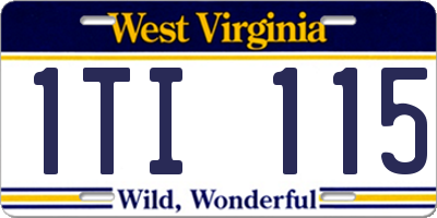 WV license plate 1TI115
