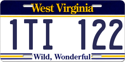 WV license plate 1TI122