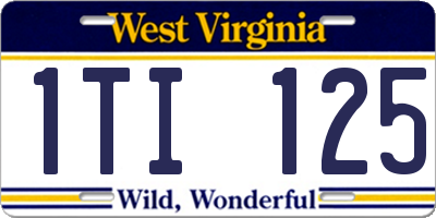 WV license plate 1TI125