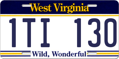 WV license plate 1TI130