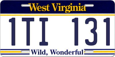 WV license plate 1TI131