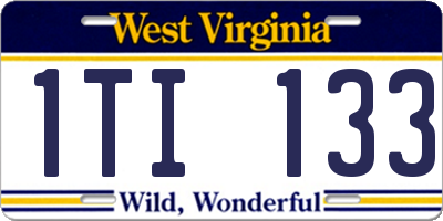 WV license plate 1TI133