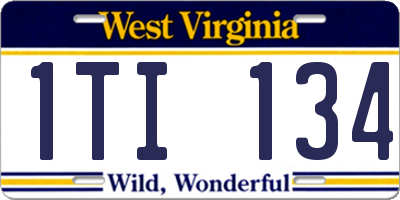 WV license plate 1TI134