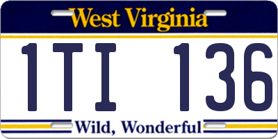 WV license plate 1TI136
