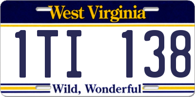WV license plate 1TI138