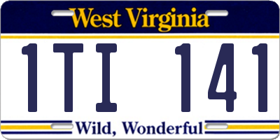 WV license plate 1TI141