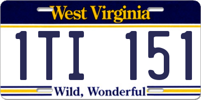 WV license plate 1TI151