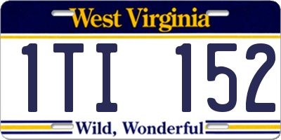 WV license plate 1TI152