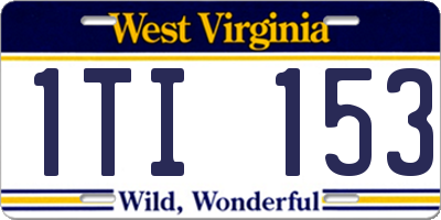 WV license plate 1TI153