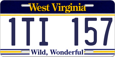 WV license plate 1TI157