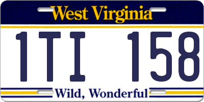 WV license plate 1TI158