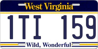 WV license plate 1TI159