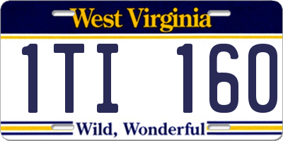 WV license plate 1TI160
