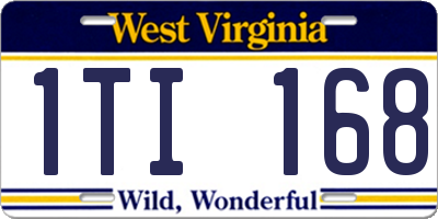 WV license plate 1TI168